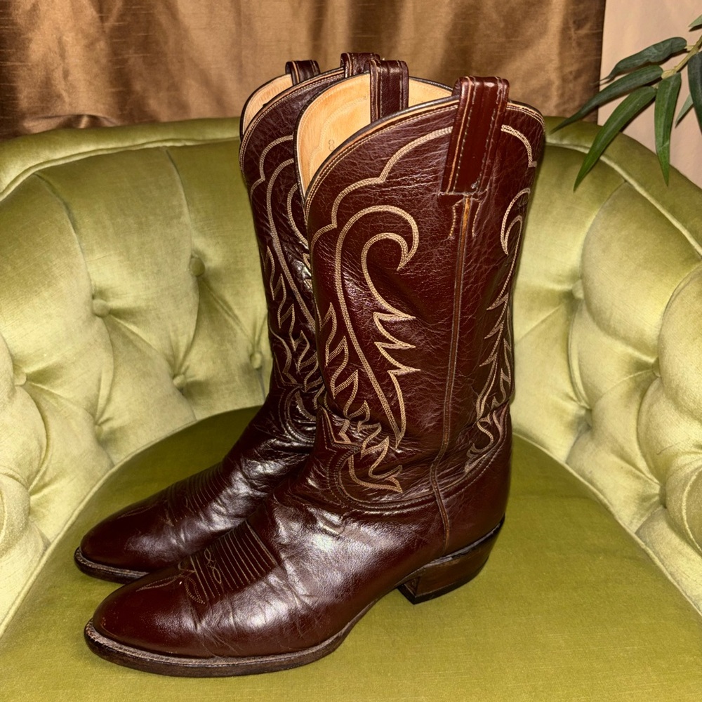 Men’s Vintage Brown Tony Lama Western Cowboy Boots Size 11.5 E Style 6566